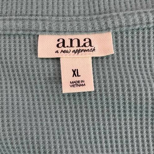 a.n.a  Ribbed Teal V Neck Long Sleeve Sweater XL NWOT Casual Comfortable
