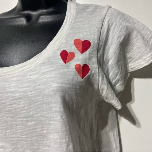 Draper James  Heart Design Valentines Day Tee Shirt Size Small 100% Cotton