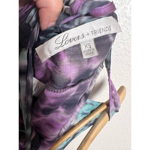 Lovers + Friends  Purple Tie-Dye Sleeveless Cut Out Tank Top Size XS