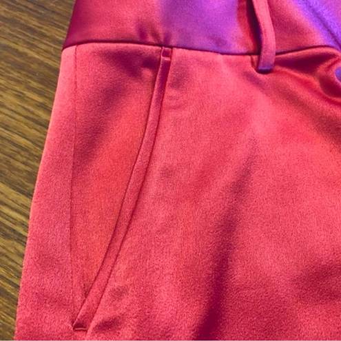 Alice + Olivia  Cady High-Waist Raspberry Pink Pocket Satin Shorts Sz 8 ~ Barbie