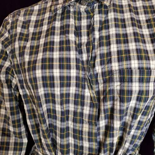 Steven Alan  Blue, Green, White, & Yellow Plaid Button Down Dress & Belt (M)