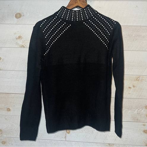 Juicy Couture  Women’s Black Mock Neck Embellished Sweater Size M