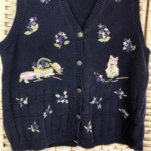 Northern Reflections  Vintage Women’s Embroidered Knit Sweater Vest Size Large