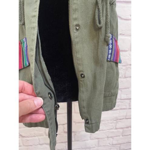 Harper  Army Green Vest With Colorful Pocket Accents Size S 100% Cotton