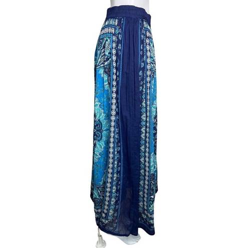 Studio West  Skirt Womens Small Blue Printed A-Line Casual Boho Bohemian Hippie