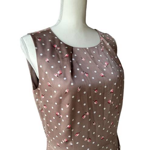 Krass&co NY &  Eva Mendes Taupe Floral Dress Size 12