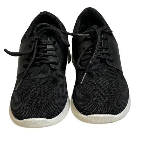 MIA  Womens Ares Athletic Training Sneaker Shoes 8M Black Lace Up Stretch Knit