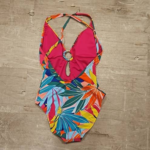 Bleu Rod Beattie 💕💕 Life Of The Party Plunge Neck One Piece Swimsuit ~ 6 NWT