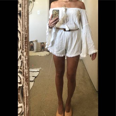 Ecru Lab Off The Shoulder Romper