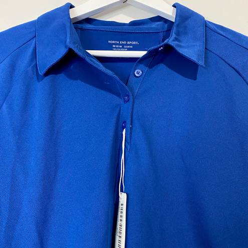 Polo North End Sport Women’s Quarter Button Down Collared Athletic  Blue XXL NWT