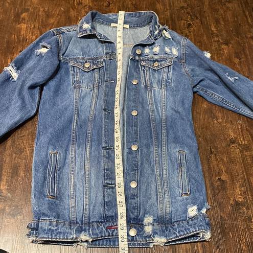 Hot & Delicious  distress oversized denim jacket size small