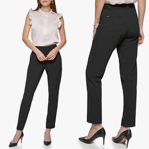 DKNY NWT  Women's Stretch Crepe Fixed Waist Skinny Pant Black Solid Size 8