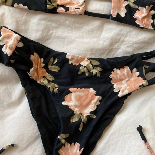 O'Neill Black And Floral Bathing Suit Set
