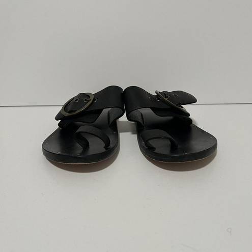 Buckle Black Beek Swift Handmade Leather Toe Ring  Sandals Size 6