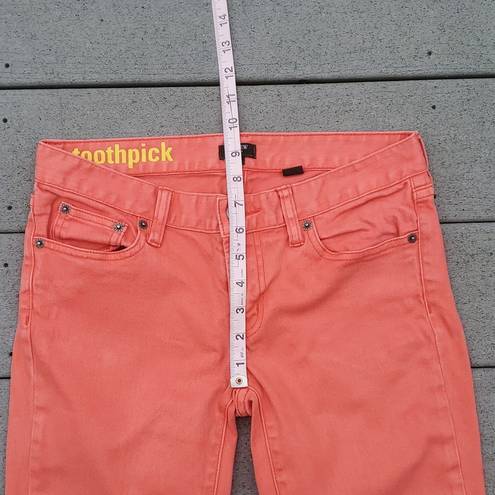  Stretch Size 26 Toothpick Jeans | J.Crew Coral Colored Jeans Style 77088