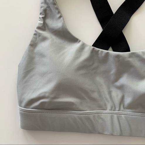 Koral  Silver & Black Criss Cross Back Sport Bra XS