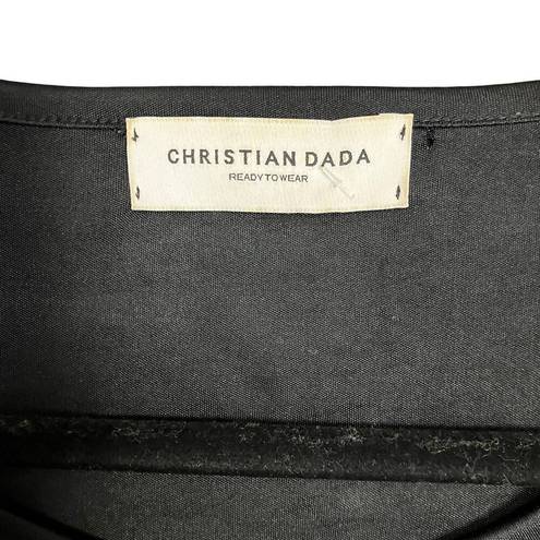 Blossom Christian Dada Womens Black Silk Blend Cherry  Trim Top Size 46