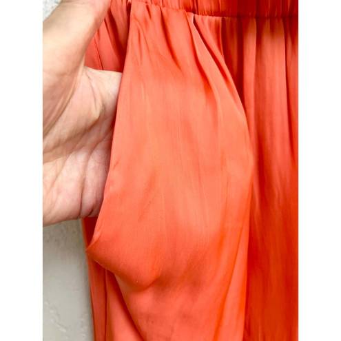 Alexis  High Rise Waistband Pleated Front Tapered Leg Pants Orange Womens Size XS