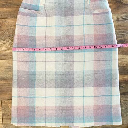 American Vintage Vintage Plaid Skirt Pastel Pencil Skirt