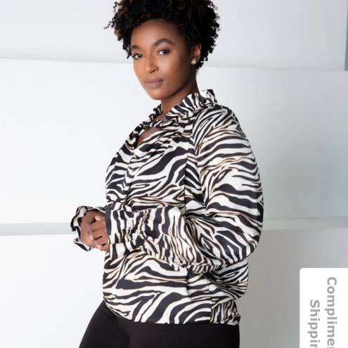 Tuckernuck  Chloe Kristyn Black Zebra Zoe Blouse