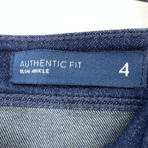 J.Jill  Women's Size 4 Denim Authentic Fit Slim Ankle Jeans Zipper Fly Blue