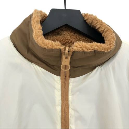 Zyia  Reversible Teddy Bomber Jacket Brown Cream XL