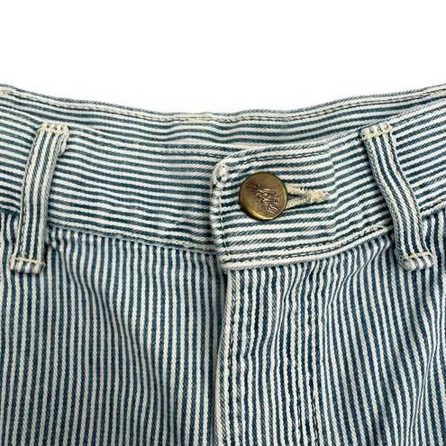 Bermuda Vintage Chic High Rise Blue & White Stripe Denim 14”  Shorts Size 32”