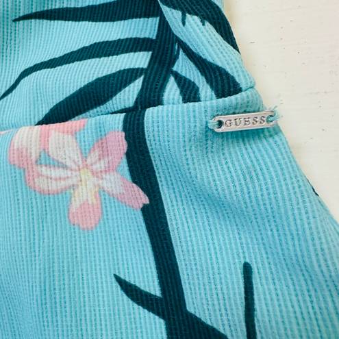 GUESS Turquoise Print Floral Strapless Romper Size M