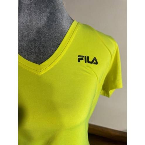 FILA Neon yellow  V-neck shirt