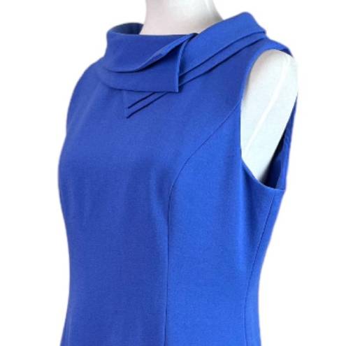 Harper Rose Sheath Midi Dress Fold Collar Sleeveless Blue Purple Women’s Size 12