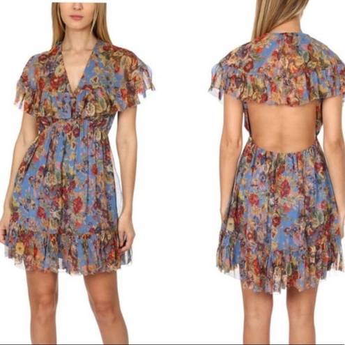 Zimmermann NWT. $850 Zimmerman Cape Ruffle Floral Dress AU 0 / US 4