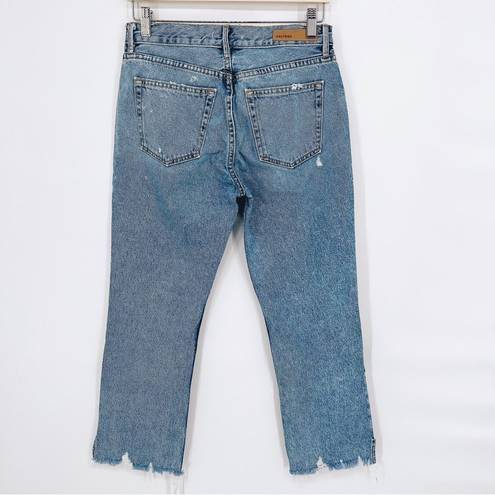 GRLFRND  Tatum Straight Leg Crop Jeans Curved Frayed Hem NWOT