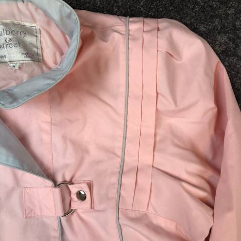 Mulberry Vintage 1980s  STREET Small Bomber Jacket Pink Shoulder Pads Windbreaker