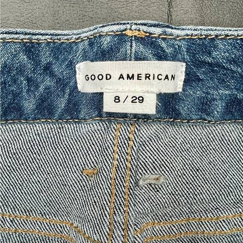 Good American  Good Classic Raw Hem High Waist Slim Jeans Blue940