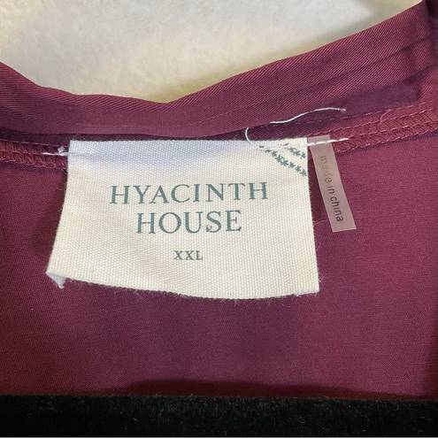 Tuckernuck  Hyacinth House Burgundy Piper Tie Front Blouse NWT Size XXL