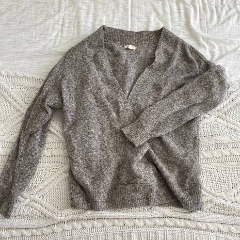 Silence + Noise Grey Crossover Sweater