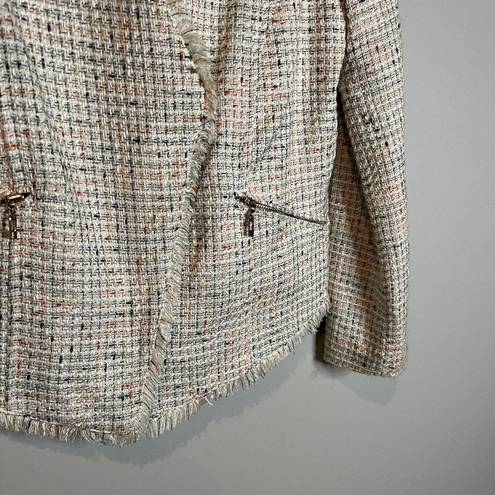 Mango  MNG tweed asymmetrical blazer