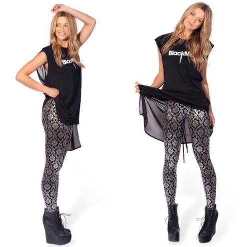 Blackmilk NWOT  Gatsby Jazz Age Shiny  Leggings Wallpaper Shiny