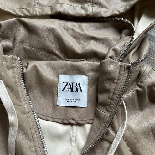 ZARA Faux Leather Oversized Zip Up Jacket