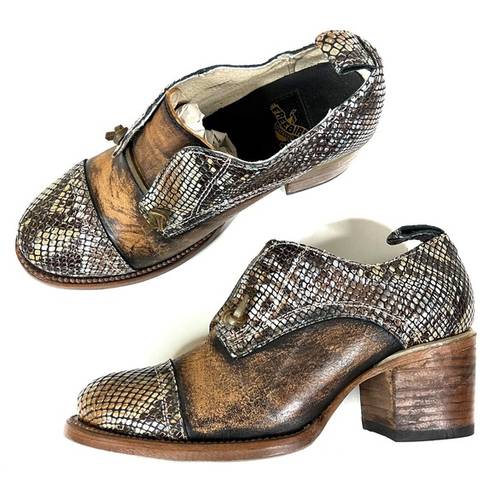 FREEBIRD by Steven  | Catalina Leather Snakeskin Derby Style Heels 6