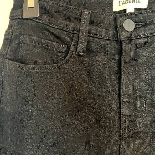 L'Agence L’AGENCE black cropped ankle paisley jean size 25