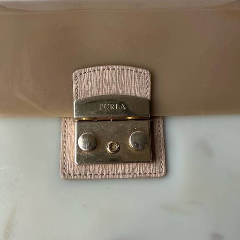 Furla  Beige Cream Jelly Crossbody Clutch Bag