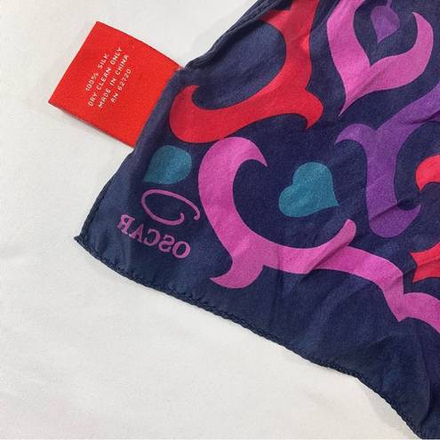 Oscar de la Renta  Silk Scarf - Abstract & Heart Print