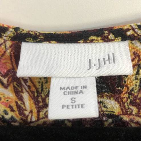 J.Jill  Paisley Boho 3/4 Sleeve 100% Rayon Blouse Size Small Petite