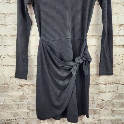 l*space L* Corinne Dress in Black Ribbed Long Sleeve Small NWT Long Sleeve