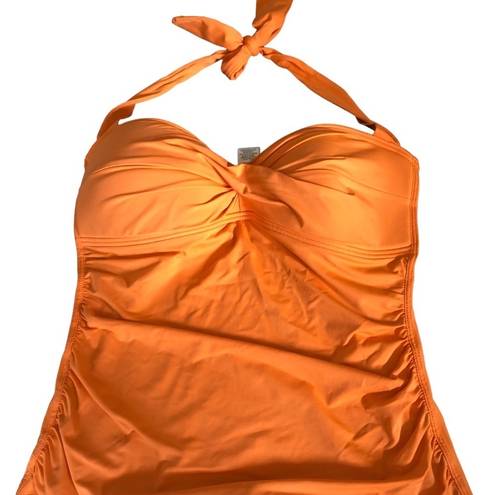 Tommy Bahama  2PC Tankini Set M Creamsicle Swim Halter Style Full Cover Bottom