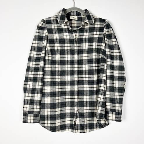 Tuckernuck  Midnight Plaid Saranac Shirt Cotton Flannel Button Front Collared Top