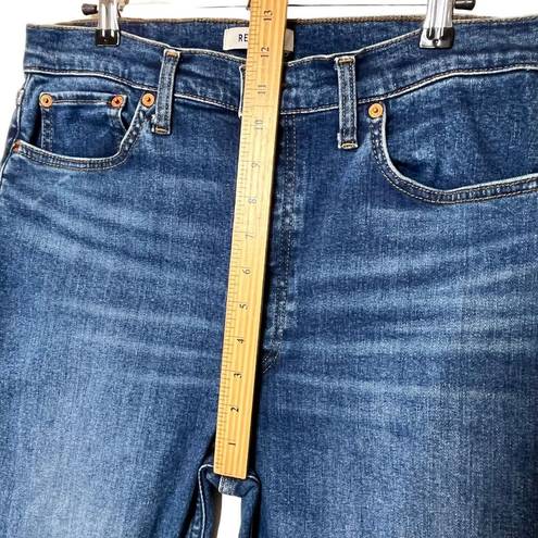 RE/DONE  90s High-Rise Ankle Crop Jeans In Royal Fade Denim  Button Fly Size 31