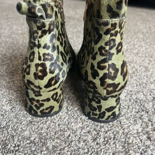 Jack Rogers  booties cow fur cheetah print 6 1/2 Medium heeled