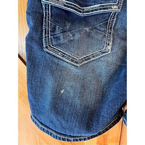 Daytrip  Virgo Distressed Destroyed Dark Blue Denim Jean Shorts Size 25 (2110)